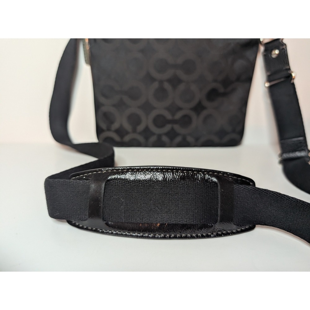 Coach Madison Op Art Black Horse And Carriage Logo Crossbody Bag Tag - Picture 7 of 11